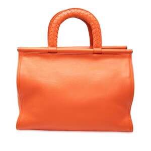 BOTTEGA VENETA Orange Leather Intrecciato Bag